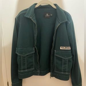 Volcom Dark Forest/Jade Green XS Women’s Jacket, Front pockets and asym back